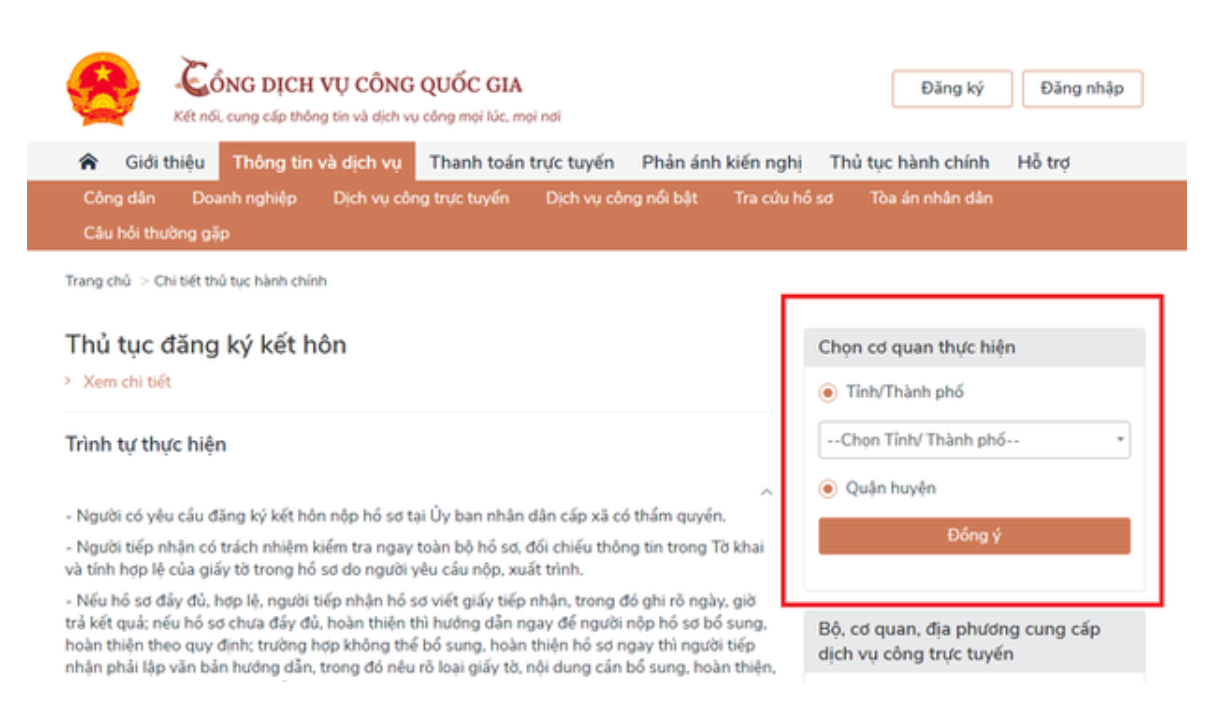 Các bước đăng ký kết hôn trực tuyến