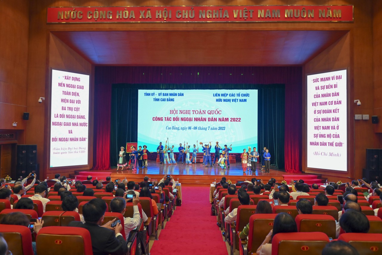 Hội nghị toàn quốc công tác đối ngoại nhân dân năm 2022 diễn ra từ 6-8/7 tại Cao Bằng (Ảnh: Nguyễn Tùng).