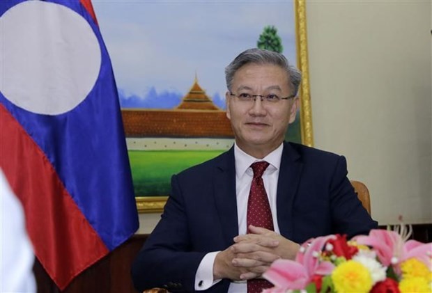 Ông Thongsavanh Phomvihane đánh giá cao thành tựu ngoại giao hai nước Việt Nam-Lào (Ảnh: Phạm Kiên/TTXVN).