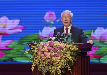 Tổng Bí thư Nguyễn Phú Trọng dự Lễ kỷ niệm 60 năm thiết lập quan hệ ngoại giao Việt Nam - Lào