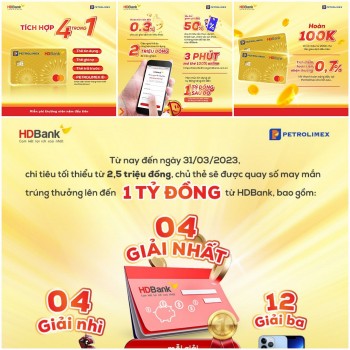 bat mi cach hoan duoc nhieu tien nhat khi dung the hdbank petrolimex 4 trong 1