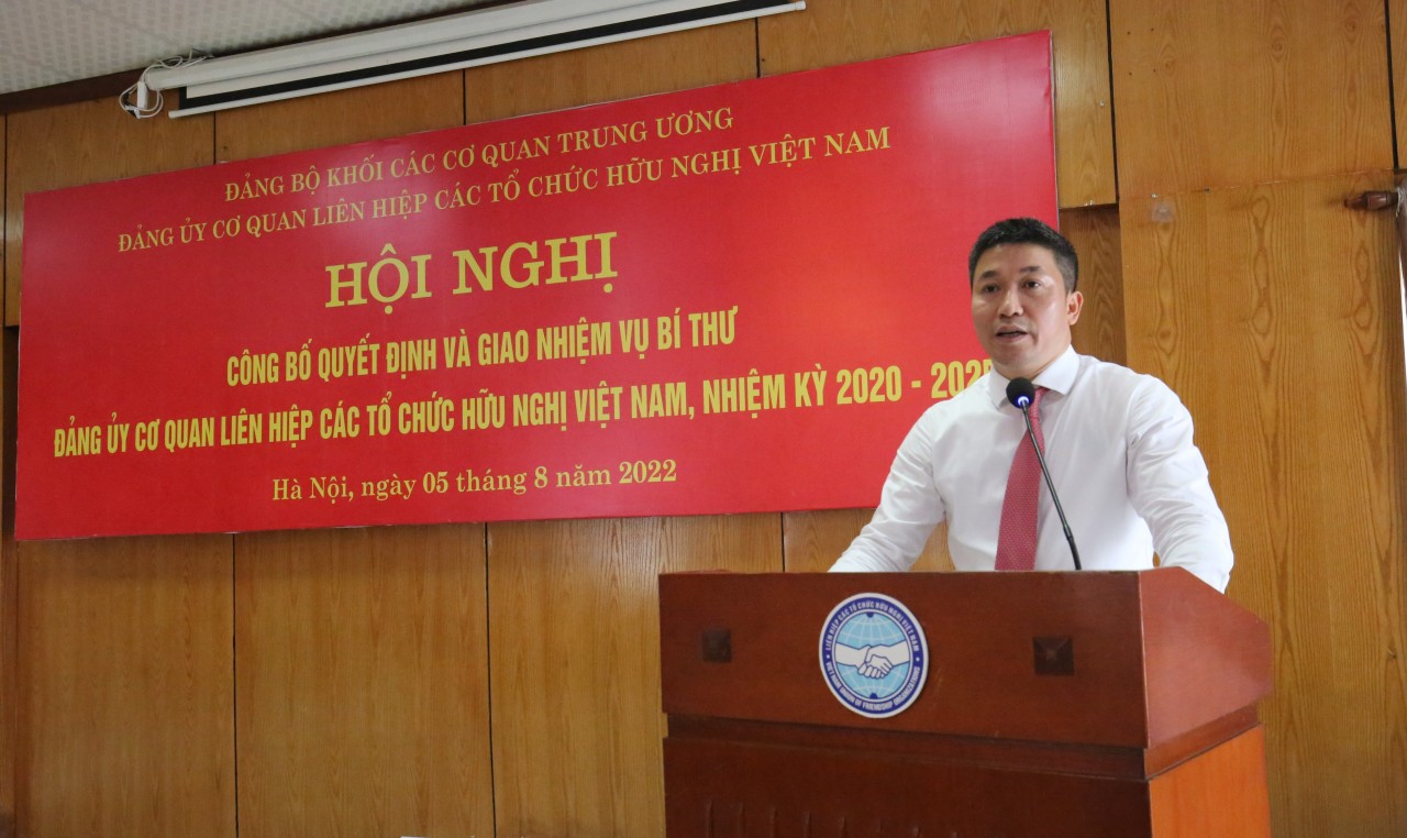 , ông Phan Anh Sơn - tân Bí thư Đảng ủy Cơ quan Liên hiệp các tổ chức hữu nghị Việt Nam 