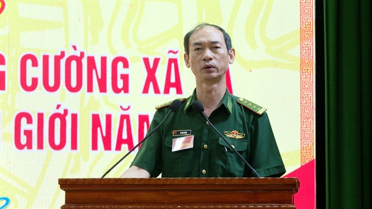 Đại tá Lê Như Cương, Chính ủy BĐBP Nghệ An phát biểu tại buổi khai mạc. Ảnh: Hải Thượng
