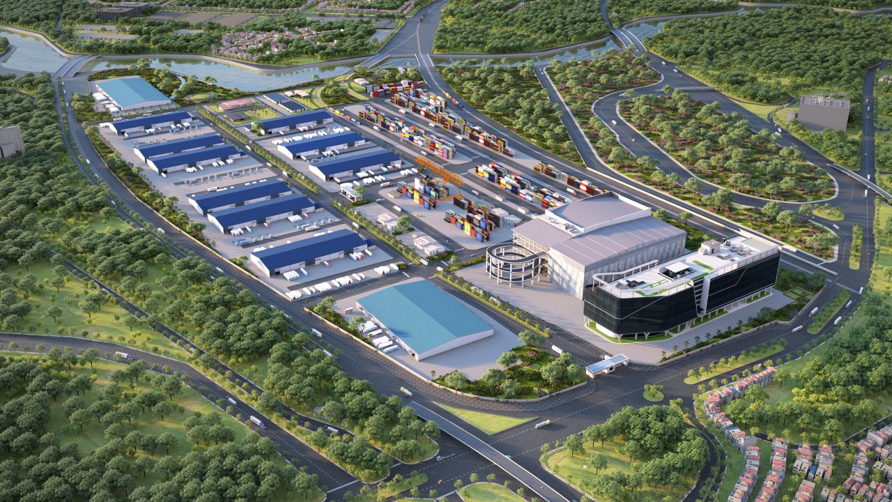 Phối cảnh dự án SuperPort™ Vĩnh Phúc - “siêu cảng” đầu tiên của Mạng lưới Logistics Thông minh ASEAN.