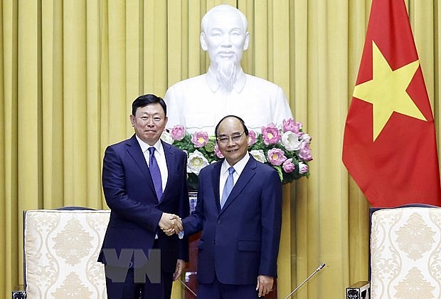 Chủ tịch nước Nguyễn Xuân Phúc tiếp  Chủ tịch Tập đoàn Lotte  | Chính trị | Vietnam+ (VietnamPlus)