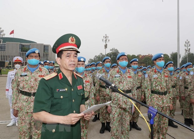 Thiếu tướng Hoàng Kim Phụng, Cục trưởng Cục Gìn giữ hòa bình Việt Nam. (Ảnh: Trọng Đức/TTXVN).