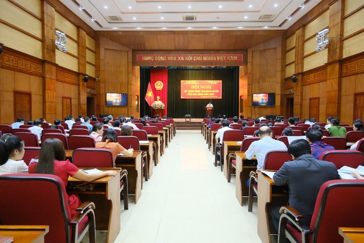 Toàn cảnh Hội nghị tập huấn công tác Nhân quyền năm 2022 tại tỉnh Cao Bằng.