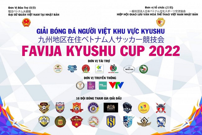16 đội tham gia giải bóng đá của cộng đồng người Việt khu vực Kyushu - Nhật Bản