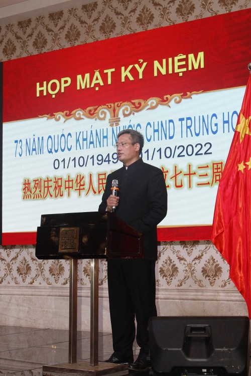 Ông Ngụy Hoa Tường, Tổng lãnh sự Trung Quốc tại TP Hồ Chí Minh phát biểu tại buổi lễ (Ảnh: HUFO).