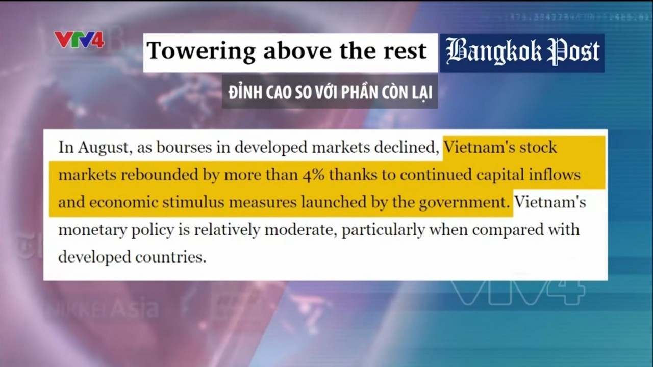 Bài viết có tiêu đề: “Đỉnh cao so với phần còn lại” trên tờ Bangkok post của Thái Lan (Ảnh: Cắt từ màn hình của VTV4)