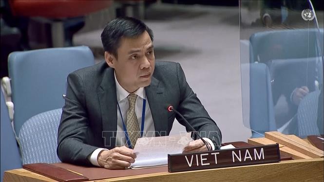 Đại sứ Đặng Hoàng Giang, Trưởng Phái đoàn thường trực Việt Nam tại LHQ (Ảnh: TTXVN).
