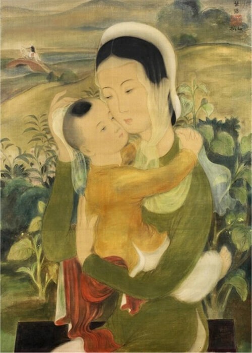 Tác phẩm Mẹ và con của Lê Phổ