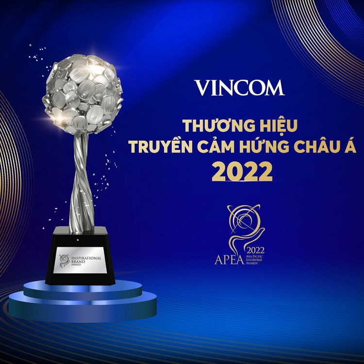 Vincom Retail nhận giải thưởng thương hiệu truyền cảm hứng Châu Á – Thái Bình Dương 2022 tại APEA