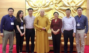Chủ tịch Nguyễn Phương Nga tiếp Trụ trì chùa Pháp Vương Thích Đức Tuấn
