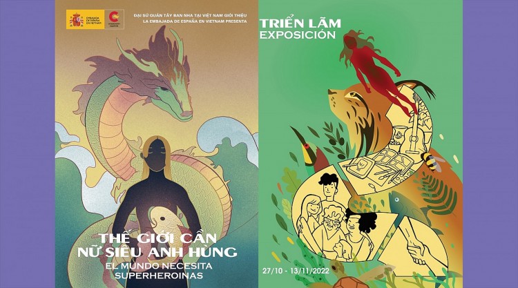 Triển lãm ‘Thế giới cần nữ siêu anh hùng’ diễn ra tại Bảo tàng Mỹ thuật Việt Nam từ ngày 27/10 đến hết ngày 13/11 (Ảnh: Đại sứ quán Tây Ban Nha tại Việt Nam).