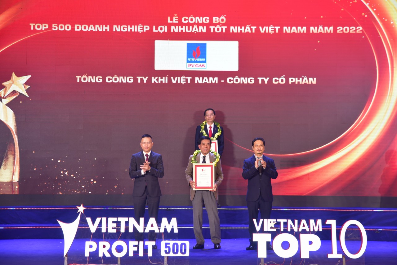 PV GAS được vinh danh trong 20 doanh nghiệp lợi nhuận tốt nhất Bảng xếp hạng Profit500 Việt Nam năm 2022.