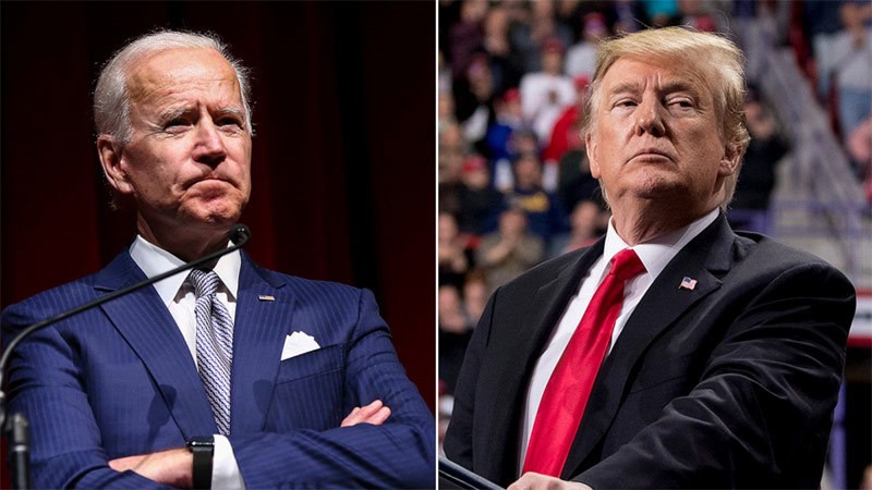Tổng thống Mỹ Joe Biden và người tiền nhiệm Donald Trump. Ảnh: AP