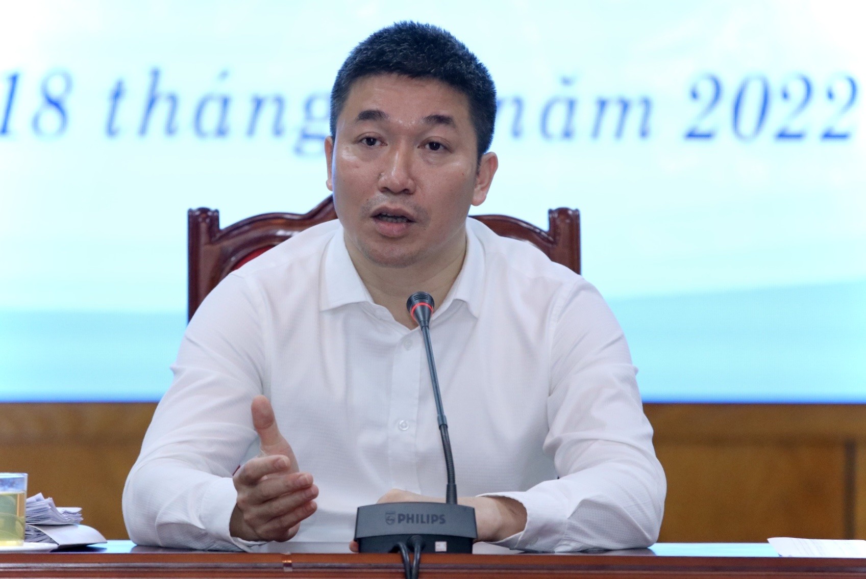 Ông Phan Anh Sơn phát biểu tại cuộc gặp gỡ báo chí (Ảnh: Thu Hà).