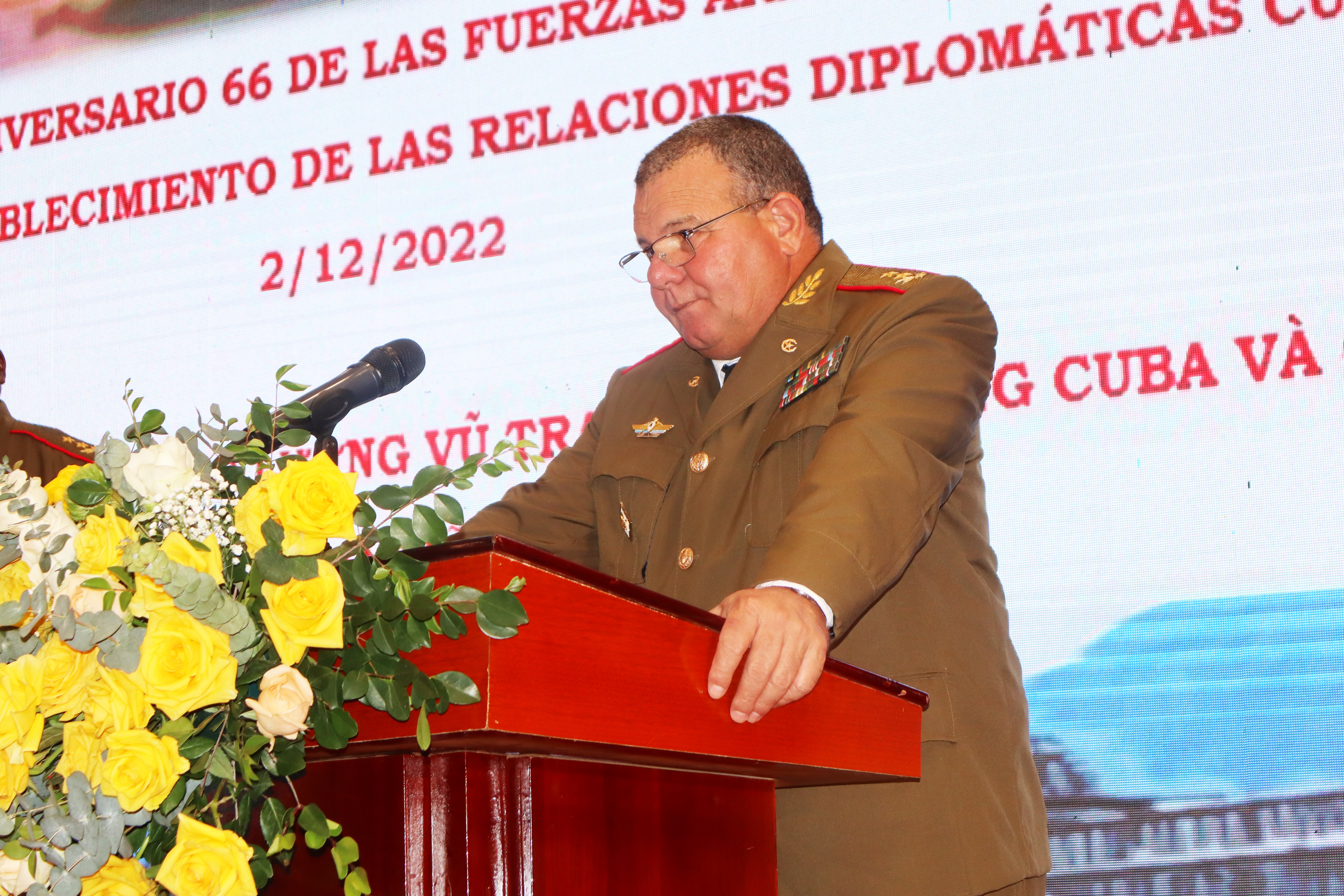 Trung tướng Victor Rojo Ramos phát biểu tại lễ kỷ niệm (Ảnh: Thành Luân).