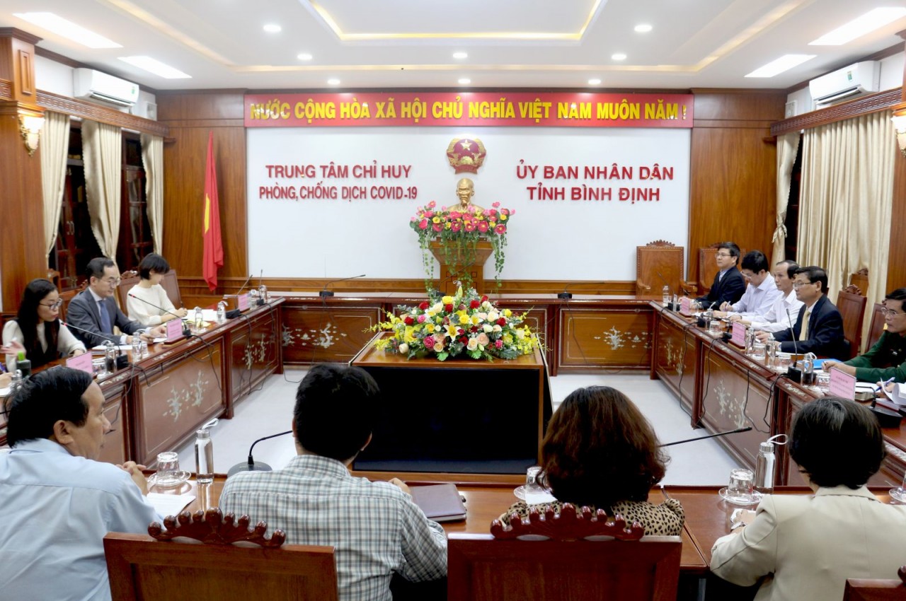 Đoàn công tác của Cơ quan hợp tác quốc tế Hàn Quốc tại Việt Nam (KOICA Việt Nam) đã làm việc với UBND tỉnh Bình Định (Ảnh: binhdinh.gov.vn).