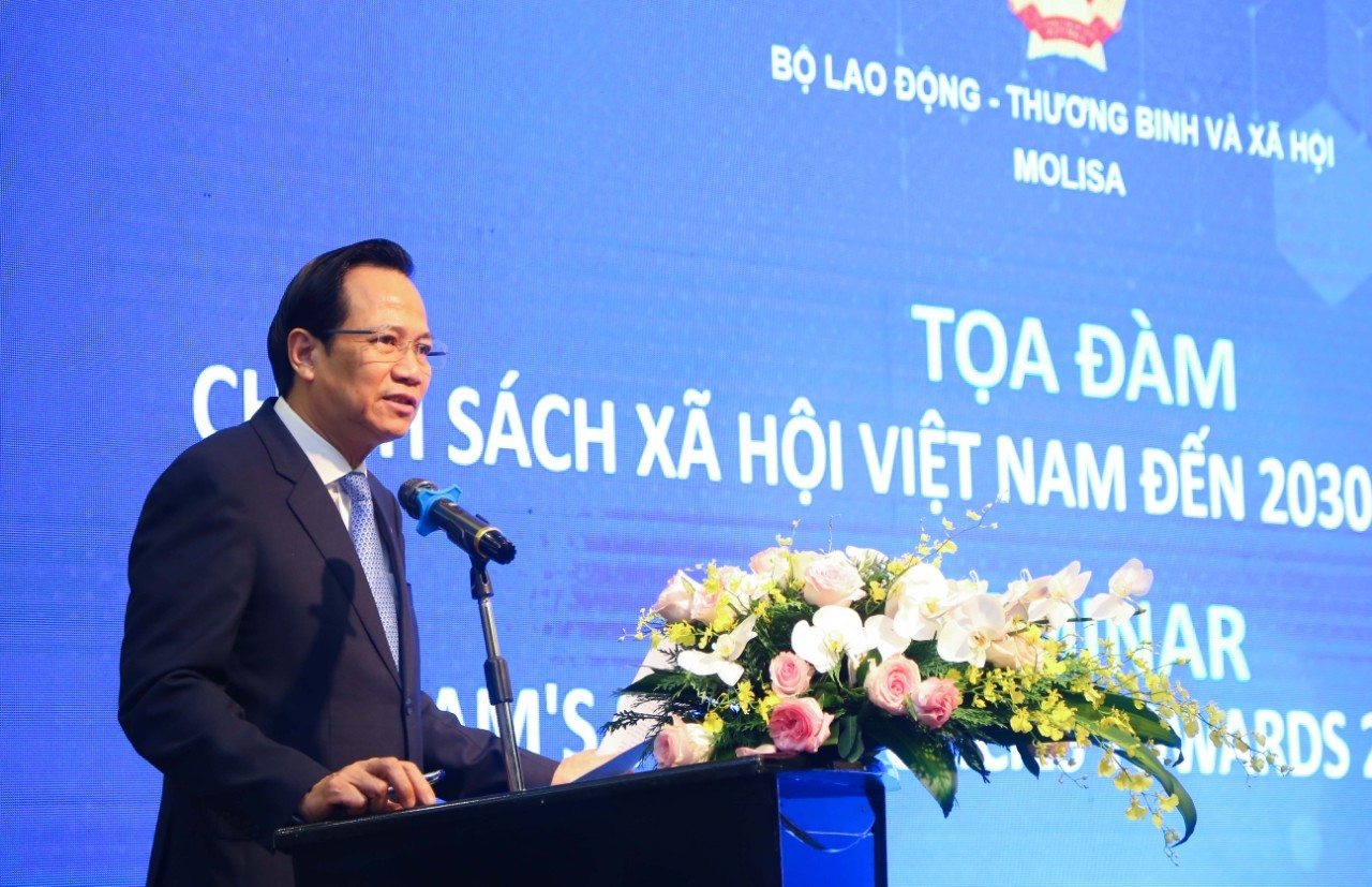 Bộ trưởng Bộ LĐ-TB&XH Đào Ngọc Dung phát biểu tại Tọa đàm.