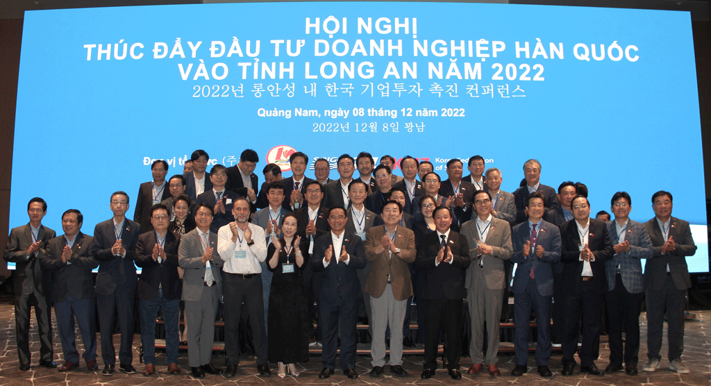 Hội nghị Thúc đẩy đầu tư doanh nghiệp Hàn Quốc vào tỉnh Long An năm 2022 (Ảnh: Báo Long An).