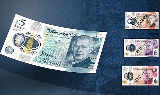 Những tờ tiền in hình Vua Charles III được Ngân hàng Anh công bố (Ảnh: The Guardian).