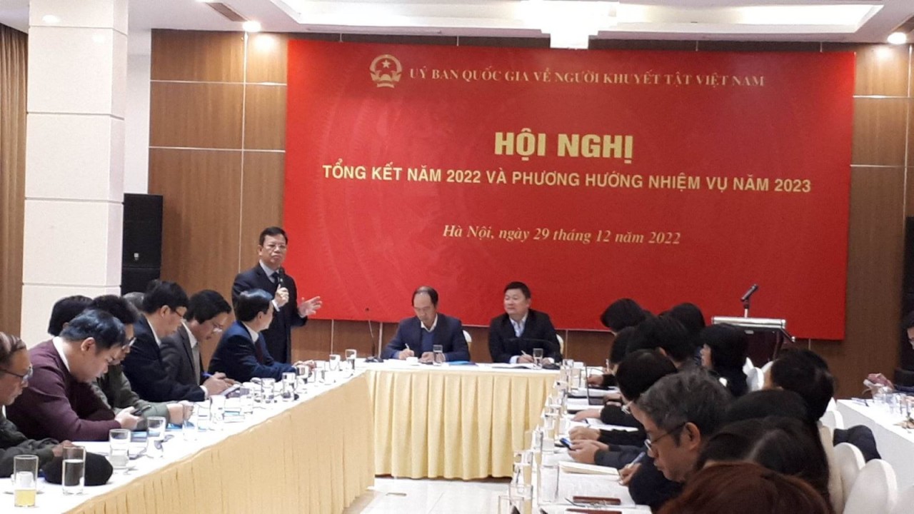 Quang cảnh hội nghị của Uỷ ban Quốc gia về người khuyết tật Việt Nam. (Ảnh: TTXVN)