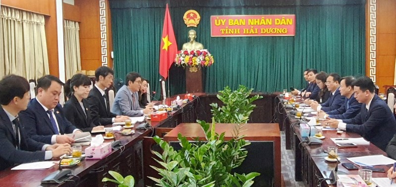 Phó Chủ tịch UBND tỉnh đã có buổi tiếp đoàn đại biểu thành phố Suwon (Ảnh: CTTĐT tỉnh Hải Dương).
