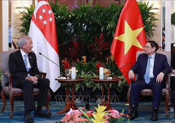 Thủ tướng Phạm Minh Chính tiếp Bộ trưởng cao cấp Singapore Tiêu Chí Hiền