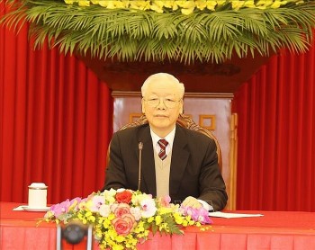 Tổng Bí thư Nguyễn Phú Trọng hội đàm trực tuyến cấp cao với Chủ tịch Đảng Dân chủ Tự do, Thủ tướng Nhật Bản