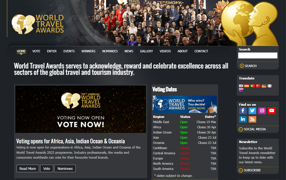 Bình chọn cho Du lịch Việt Nam tại World Travel Awards 2023