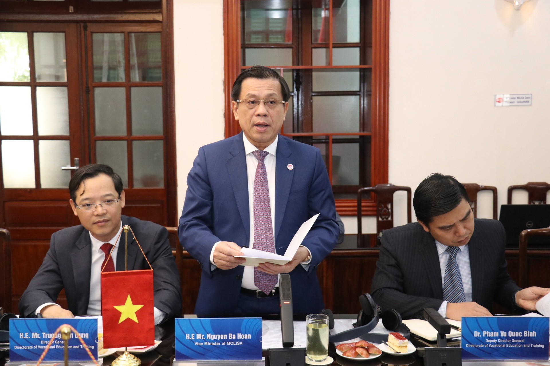 Thứ trưởng Bộ LĐ-TB&XH Nguyễn Bá Hoan phát biểu tại Hội nghị (Ảnh: 