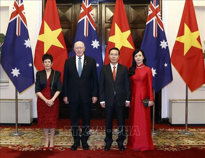 Chủ tịch nước Võ Văn Thưởng và Phu nhân chủ trì chiêu đãi trọng thể Toàn quyền Australia và Phu nhân