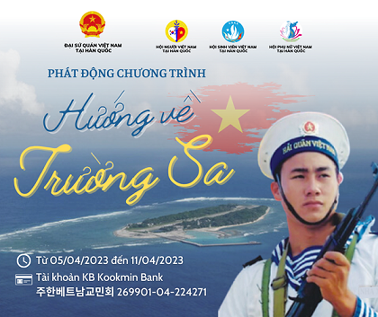 Cộng đồng người Việt Nam tại Hàn Quốc phát động chương trình “Hướng về Trường Sa 2023”