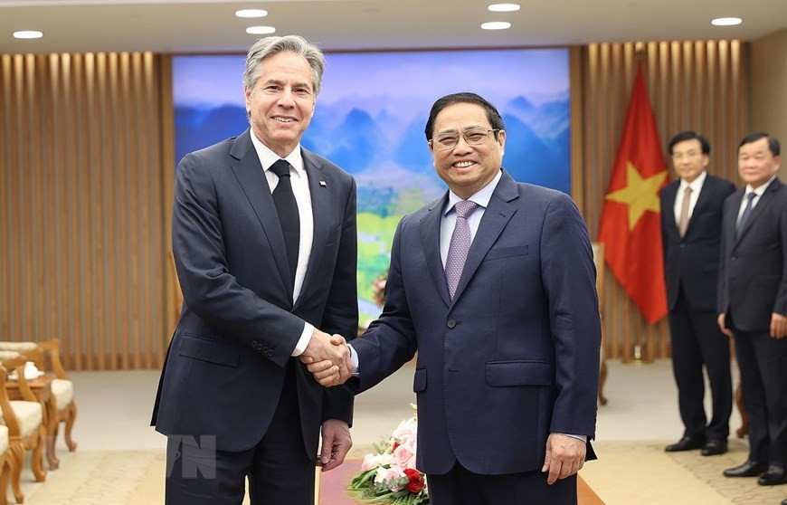 Sáng 15/4/2023, tại Hà Nội, Thủ tướng Phạm Minh Chính tiếp Bộ trưởng Ngoại giao Hoa Kỳ Antony Blinken.
