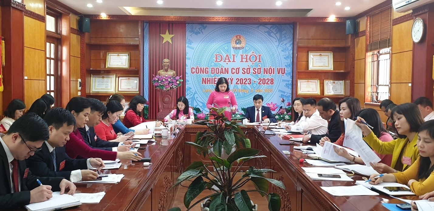 Đại hội Công đoàn cơ sở Sở Nội vụ tỉnh Lạng Sơn nhiệm kỳ 2023 - 2028