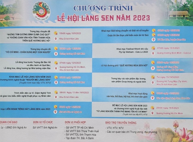 Nghệ An: Nhiều chương trình hoạt động mới đặc sắc tại Lễ hội Làng Sen năm 2023