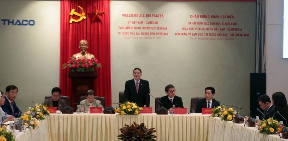 Đoàn Quốc hội Việt Nam và Thượng viện Campuchia thăm tập đoàn THACO | Doanh nghiệp | Vietnam+ (VietnamPlus)