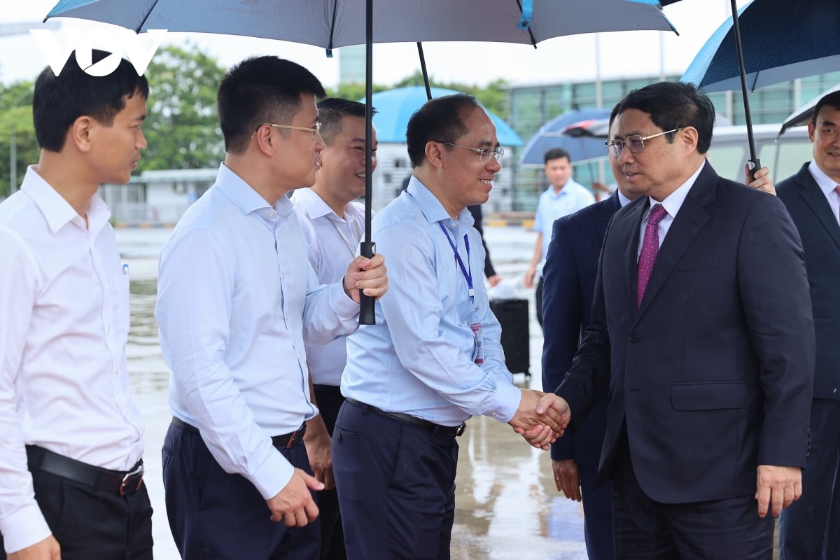 Lễ tiễn Thủ tướng Phạm Minh Chính rời Hà Nội sang thăm chính thức nước Cộng hòa nhân dân Trung Hoa và dự Hội nghị thường niên WEF.