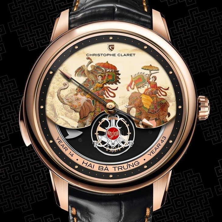 Mẫu đồng hồ Hai Bà Trưng trong bộ sưu tập độc bản Legend của công ty đồng hồ Thụy Sĩ Christophe Claret. (Ảnh: Linkedin công ty)