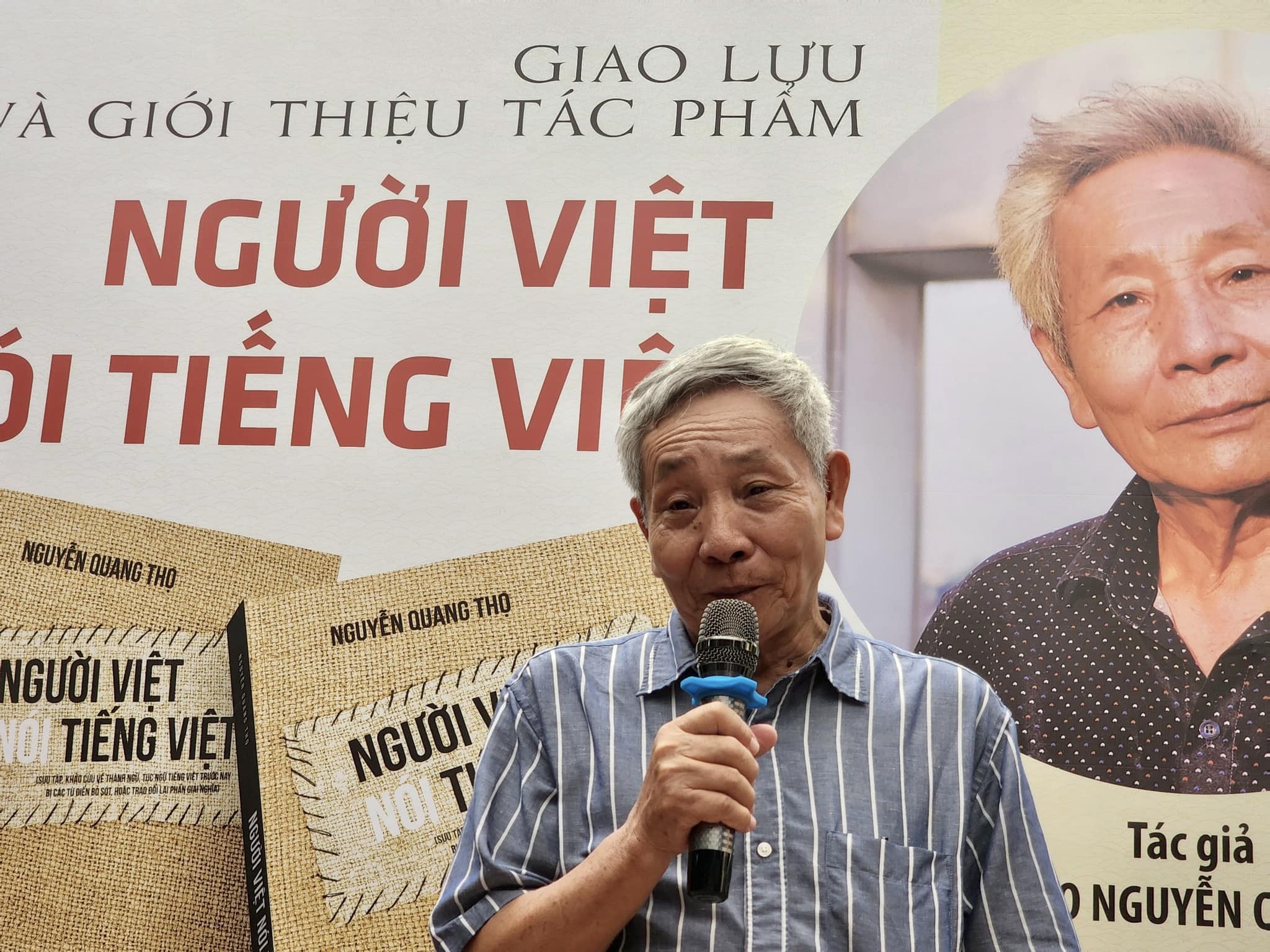Tác giả Nguyễn Quang Thọ tại buổi giao lưu (Ảnh: Nhà xuất bản Tổng hợp Thành phố Hồ Chí Minh).