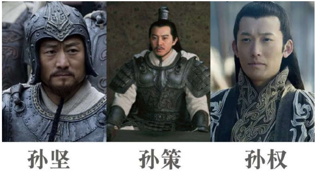 Diễn viên Trung Quốc trong vai Tôn Kiên, Tôn Sách, Tôn Quyền.