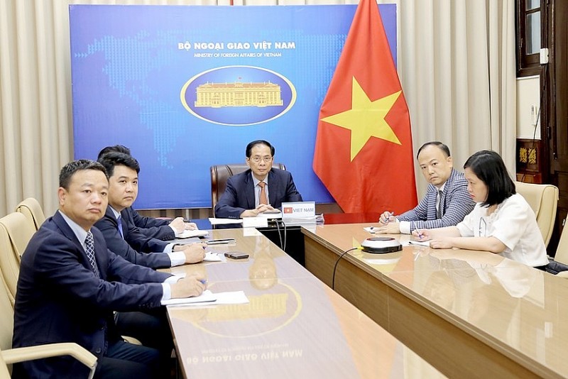 Bộ trưởng Bùi Thanh Sơn dự hội nghị ứng phó ma túy tổng hợp ngày 7/7 (Ảnh: Bộ Ngoại giao).