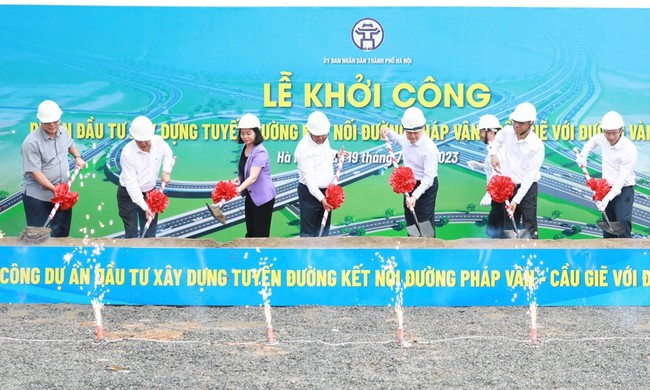 Hà Nội khởi công tuyến đường 3.200 tỷ kết nối cao tốc Pháp Vân - Cầu Giẽ với đường Vành đai 3  ảnh 1