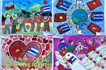 Thiếu nhi Việt Nam tích cực hưởng ứng cuộc thi vẽ tranh Việt Nam - Cuba