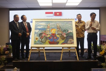 ra mat buc tranh mang bieu tuong huu nghi viet nam indonesia