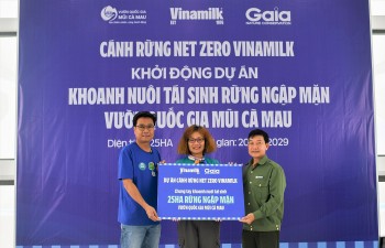 Vinamilk đẩy mạnh hình thành các “cánh rừng Net Zero” với dự án tái sinh 25 hecta rừng ngập mặn tại vườn quốc gia Mũi Cà Mau