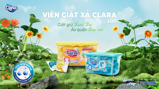 Cả ngày ngát hương với viên giặt xả Clara 3in1 giá chỉ hơn 3.000 đồng