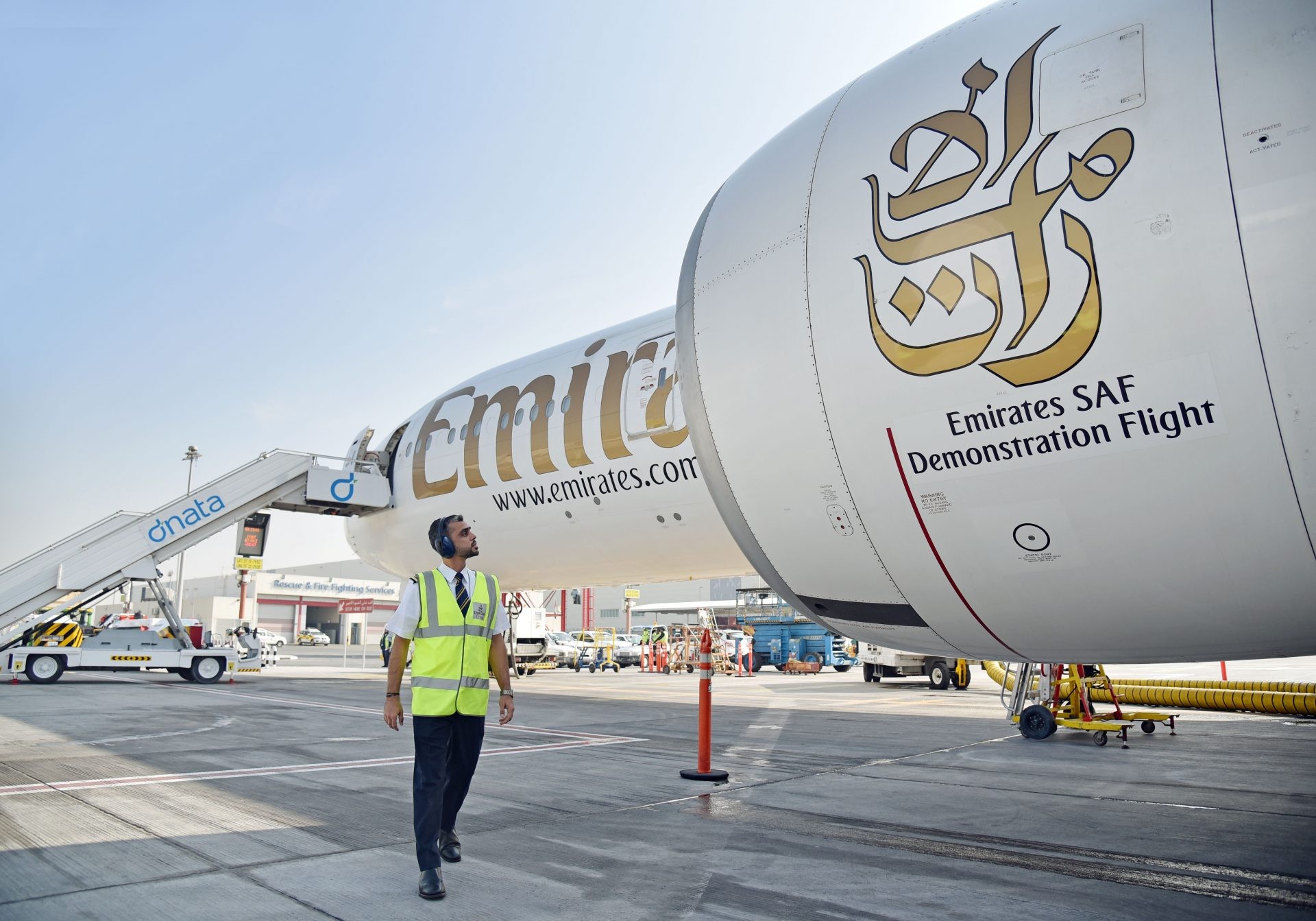 Emirates thử nghiệm thành công chuyến bay chạy bằng 100 nhiên liệu hàng không bền vững Ảnh: The Aviator